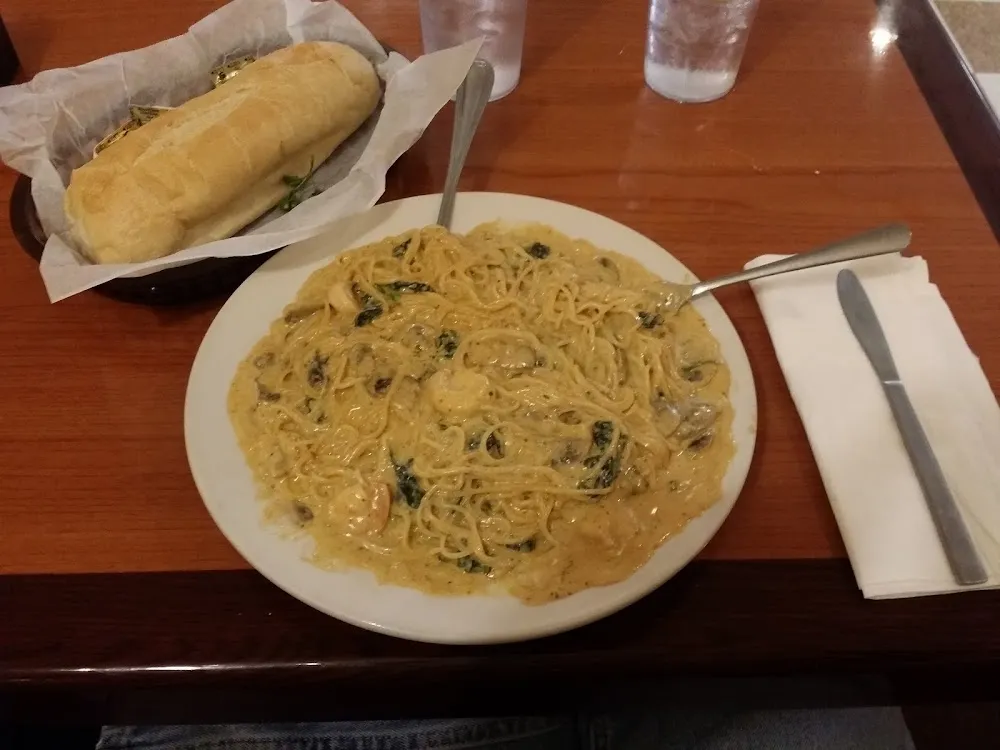 Old Bay Shrimp I Requested Mine over Angel Hair and Spinach